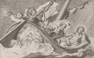 Cristo su una barca con pescatori da Antonio Capellan