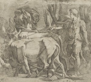 Cadmo che ara il campo dove ha seminato i denti del drago, 1540-45 da Antonio Fantuzzi