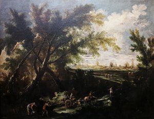 Paesaggio con un portatore d