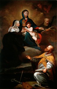 Vergine con bambino, con Sant