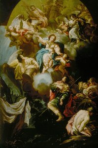 Visione di San Giacomo della Vergine del Pilar, 1750-55 da Antonio González Velásquez