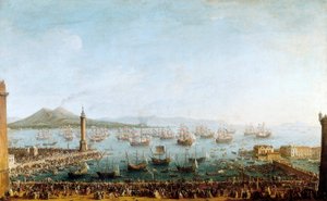 Partenza di Carlo di Borbone per la Spagna, vista dal porto da Antonio Joli