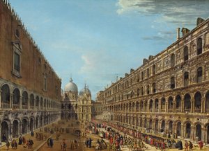 Processione nel Cortile del Palazzo Ducale, Venezia, 1742 o dopo da Antonio Joli