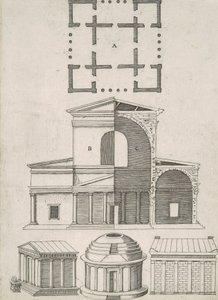 Templi antichi e rotonde (Cinque disegni) da Antonio Lafreri