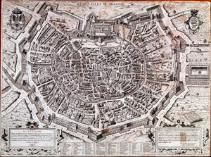Mappa della città di Milano, edita da Antonio Lafreri nel 1573