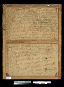 Retro del dipinto Riflessi, 1918-20