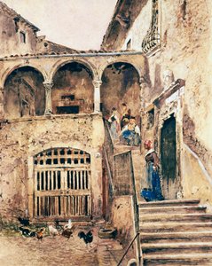 Cortile interno di un caseggiato da Antonio Mancini