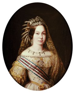 Ritratto di Isabella II Regina di Spagna (Isabella de Bourbon o Isabel de Borbon) da Antonio María Esquivel y Suárez de Urbina
