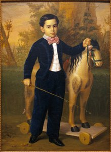 Ritratto di un bambino con un cavallo di legno da Antonio María Esquivel y Suárez de Urbina