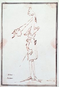Ritratto di Filippo Balatri (1676-1756) castrato italiano. Caricatura di Anton Maria Zanetti (1679–1767). 18° secolo Collezione privata