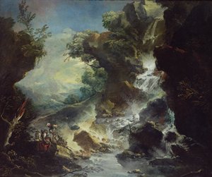 Paesaggio con Cascata, c.1700-07 da Antonio Marini