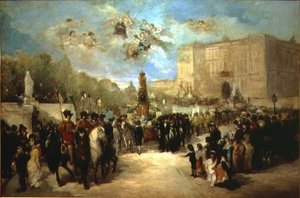 La traslazione delle spoglie di Pedro Calderon de la Barca al Panteon de Hombres Ilustres da Antonio Perez Rubio