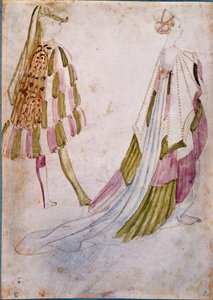 Un uomo e una donna in abiti di corte da Antonio Pisanello