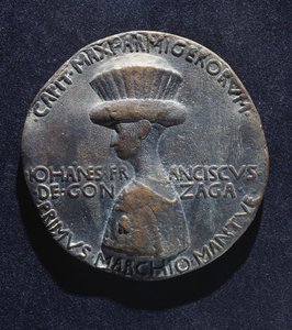 Medaglia di bronzo di Gianfrancesco Gonzaga (1395-1444), recto, disegnata da Antonio di Puccio Pisano, noto come Pisanello (circa 1395-1455), diametro 10,20 cm da Antonio Pisanello