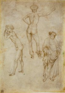 Due studi di figure maschili e San Pietro. Disegno di Antonio Pisanello, 1430-1435 da Antonio Pisanello