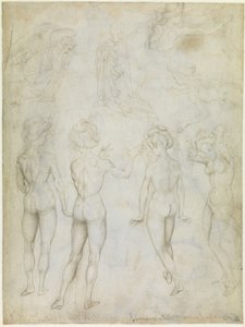 Quattro studi di nudo femminile, un
