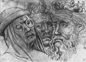 Teste di tre uomini, dal The Vallardi Album da Antonio Pisanello