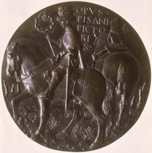 Medaglia ritratto, retro raffigurante Gianfrancesco Gonzaga a cavallo