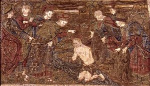 Cristo Battezza San Giovanni Battista, arazzo che raffigura scene della vita del santo