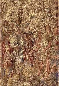 San Giovanni Battista davanti ai sommi sacerdoti e ai leviti, arazzo che raffigura scene della vita del santo