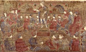 San Giovanni Battista che rimprovera Erode, arazzo che raffigura scene della vita del santo da Antonio Pollaiuolo