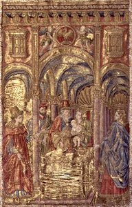 La circoncisione, arazzo che raffigura scene della vita di San Giovanni Battista da Antonio Pollaiuolo