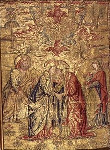 La Visitazione, arazzo che raffigura scene della vita di San Giovanni Battista da Antonio Pollaiuolo