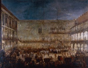 Arrivo della principessa Amalie di Sassonia a Padova, di Antonio Stom (ca 1688-1734) da Antonio Stom