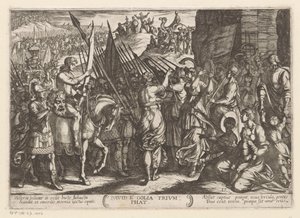 Davide ritorna trionfante con la testa di Golia da Antonio Tempesta