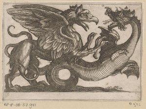 Drago e grifone in combattimento da Antonio Tempesta