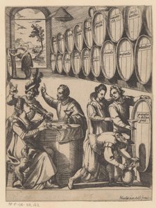 Festa di bevute in cantina