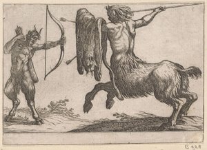 Un centauro attacca un satiro (Animali combattenti)