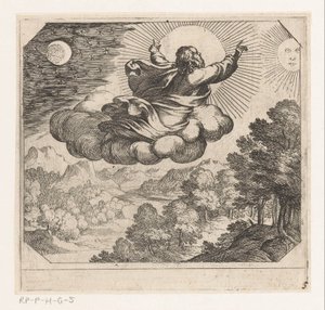 Dio crea il sole, la luna e le stelle