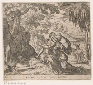 Giove e Callisto (Calisto a Iove Comprimitur) (Metamorphoseon sive transformationum) (Metamorfosi di Ovidio) da Antonio Tempesta