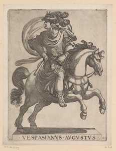 Imperatore Vespasiano a cavallo da Antonio Tempesta