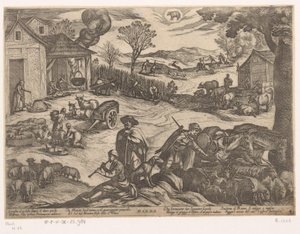 Marzo: attività contadine (ariete) da Antonio Tempesta