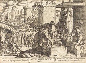 Gli Israeliti Ricostruiscono le Mura di Gerusalemme da Antonio Tempesta