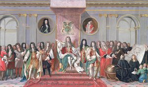 Giacomo II (1633-1701) riceve gli studiosi di matematica del Christ