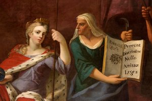 Regina Anna come Britannia, con una profetessa (dettaglio) da Antonio Verrio