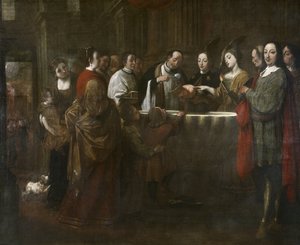 Il battesimo di San Francesco, c.1729-33 da Antonio Viladomat