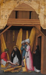 San Pietro Martire guarisce la gamba di un giovane da Antonio Vivarini