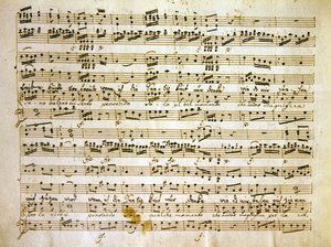 Copia tardo XVIII secolo di una pagina di manoscritto della partitura di La scuola de gelosi da Antonio after Salieri