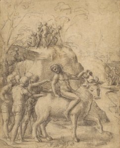Correggio - Un uomo che cavalca un toro e altre figure, 83.GB.344 da Antonio da Correggio