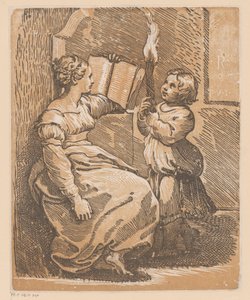 Sibilla che legge con bambino da Antonio da Trento (attributed to)