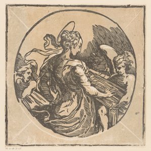 Santa Cecilia che suona da Antonio da Trento (possibly)