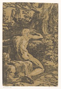Uomo nudo in un paesaggio da Antonio da Trento