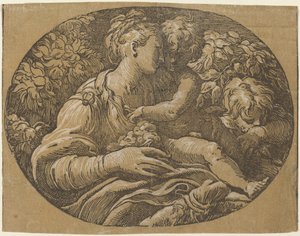 La Vergine con la rosa da Antonio da Trento after Parmigianino