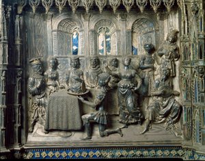 Vita di San Giovanni Battista: il banchetto di Erode. Rilievo in argento da Antonio di Salvi