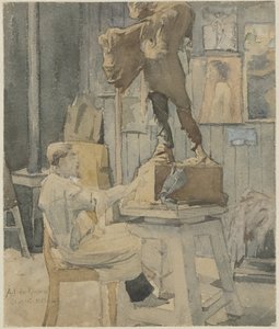 Jan Toorop in uno studio di scultura
