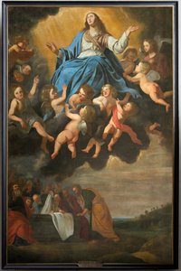 Chiesa parrocchiale (Parochiekerk Sint-Eligius). Dipinto. "Assunzione di Maria". Antoon van den Heuvel. da Antoon van den Heuvel